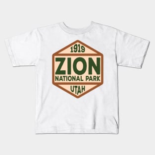 Zion National Park badge Kids T-Shirt